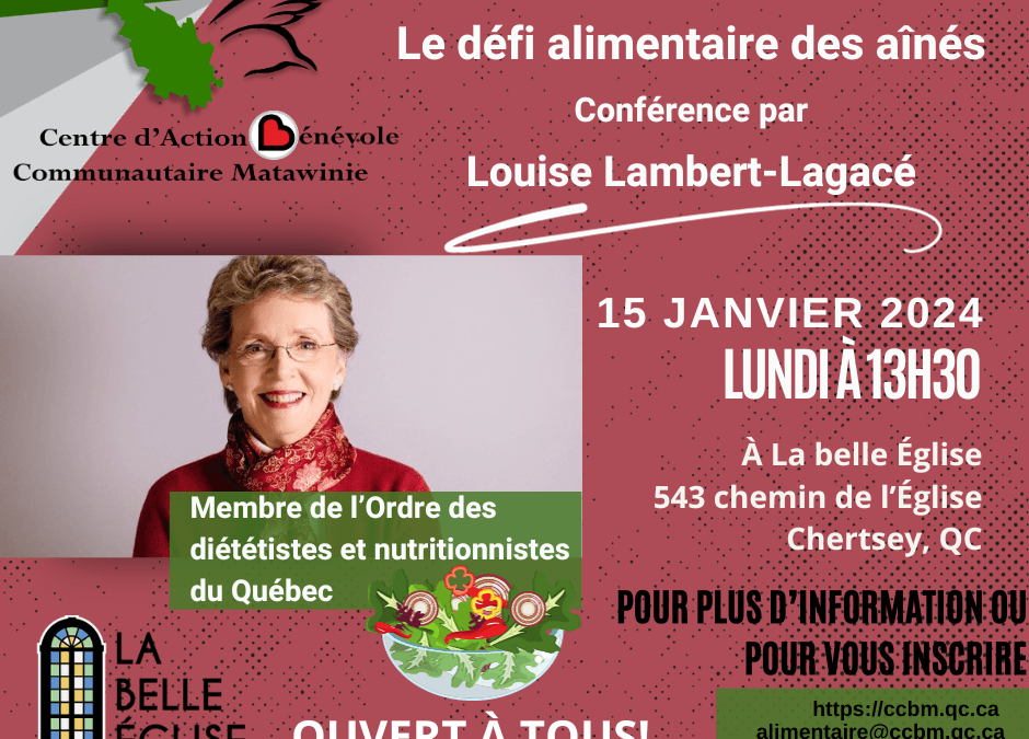Conférence Louise Lambert-Lagacé: Le défi alimentaire des aînés