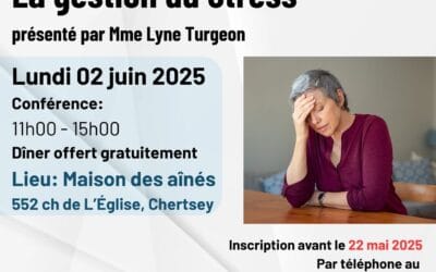 Soutien aux proches aidants : Dîner-Conférence sur la gestion du stress