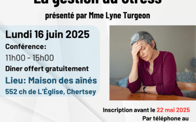 Soutien aux proches aidants : Dîner-Conférence sur la gestion du stress